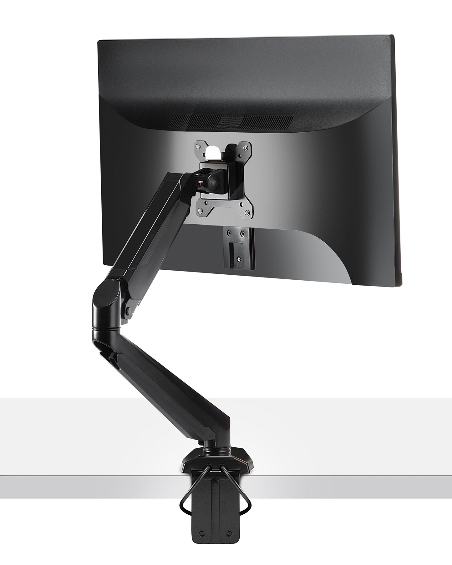 Fotolux Full Motion Ultra-flex Gas Spring Swivel LCD Desk Monitor Mount For 15"-27" With USB And Audio Ports - Easy Installation With Quick Release