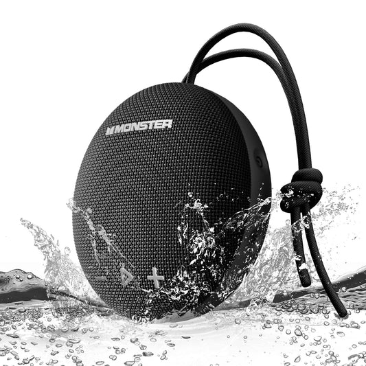Monster 15W Bluetooth Speaker, IPX8 Shower Speaker Waterproof, Bluetooth 5.4 with Loud HD Sound and Robust Bass, Extra Long Playtime Punchy, for Home