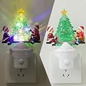 Yuxelulmai Christmas Tree Night Light Plug into Wall USB Portable Christmas Decorative Night Light Decoration for Kids Adults Bedroom Kitchen Living