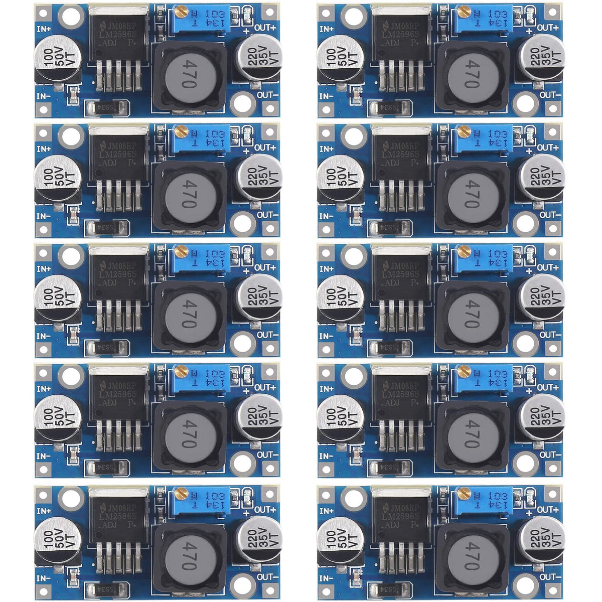 ATNSINC 10Pack LM2596 DC-DC Buck Converter, Adjustable Step Down Voltage Regulator 3-40V to 1.5-35V High Efficiency Power Supply Volt Reducer…