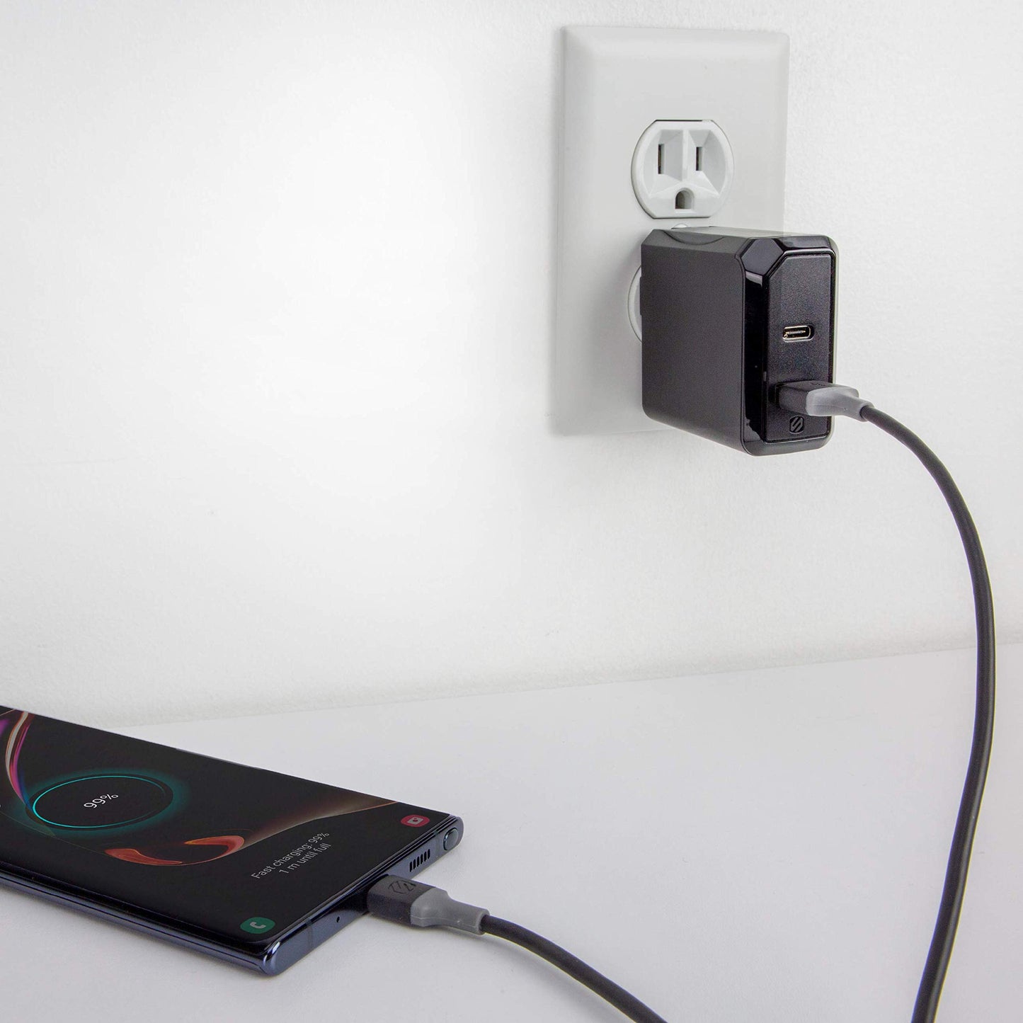 Scosche CA4BY-SP Strikeline USB-A to USB-C Charge & Sync Cable 4-ft. Space Gray/Gray