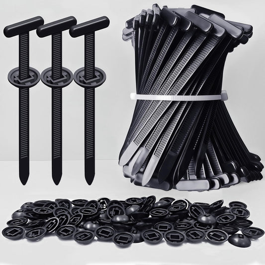 Nylon Universal Cable Tie Buckles - Multi-functional T Rivet Zip Ties, Automotive Zipper Clips for Car Daily Repair, Fender Liner, Bumper Retainer