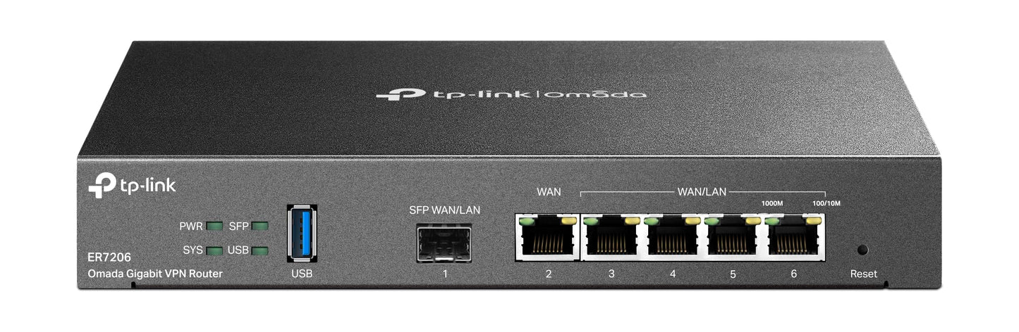 TP-Link ER7206 Multi-WAN Professional Wired Gigabit VPN Router Increased Network Capacity SPI Firewall Omada SDN Integrated Load Balance Lightning