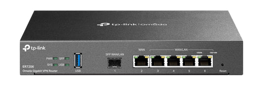 TP-Link ER7206 Multi-WAN Professional Wired Gigabit VPN Router Increased Network Capacity SPI Firewall Omada SDN Integrated Load Balance Lightning