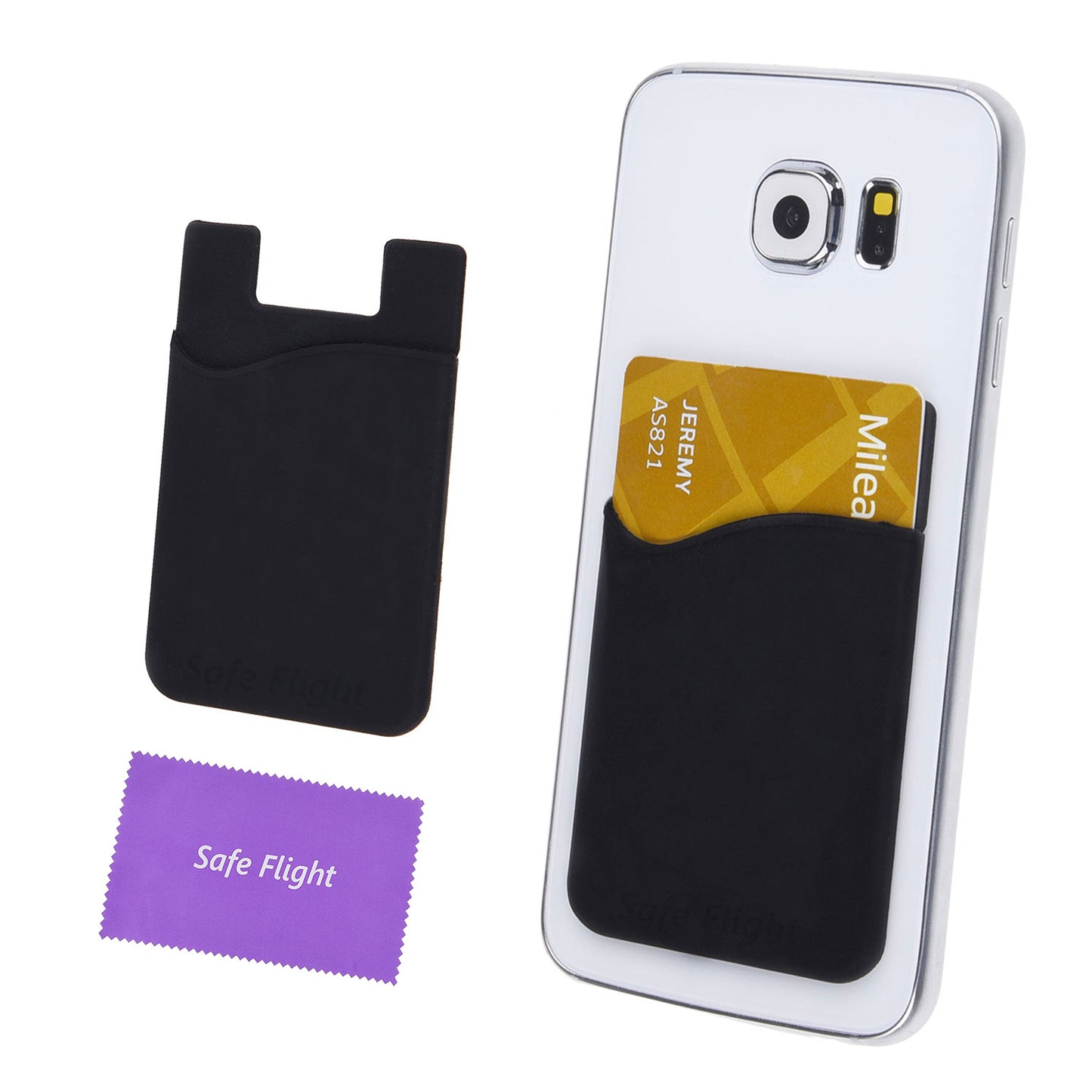 Credit Card/ID Card Holder - Can be attached to almost any Phone - Carry Essential Cards with your Phone - Silicone Material, cards will not fall out