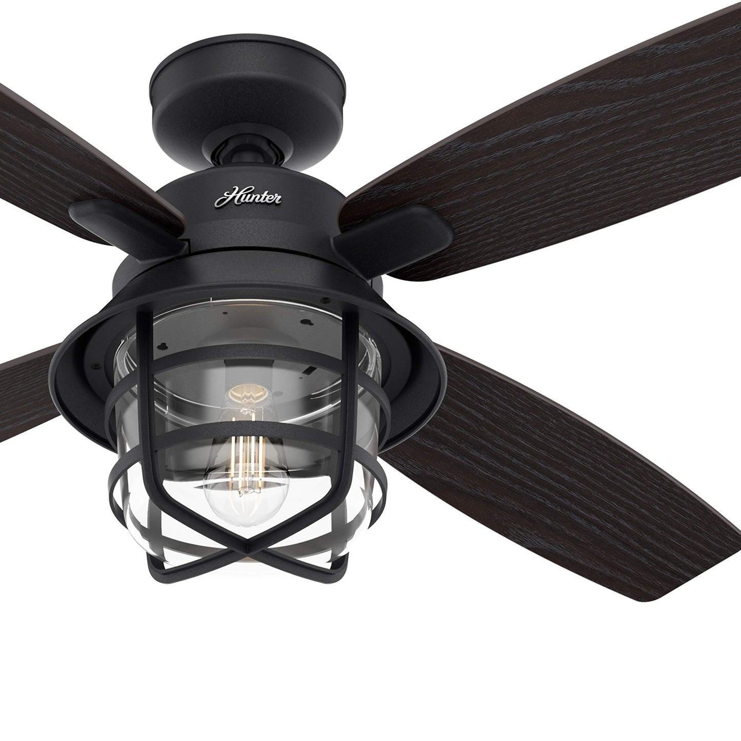 Hunter Fan 52 inch Natural Iron Indoor or Outdoor Ceiling Fan with Light and Remote Control for Patios, Living Room, Bathroom, Kitchen, Garage