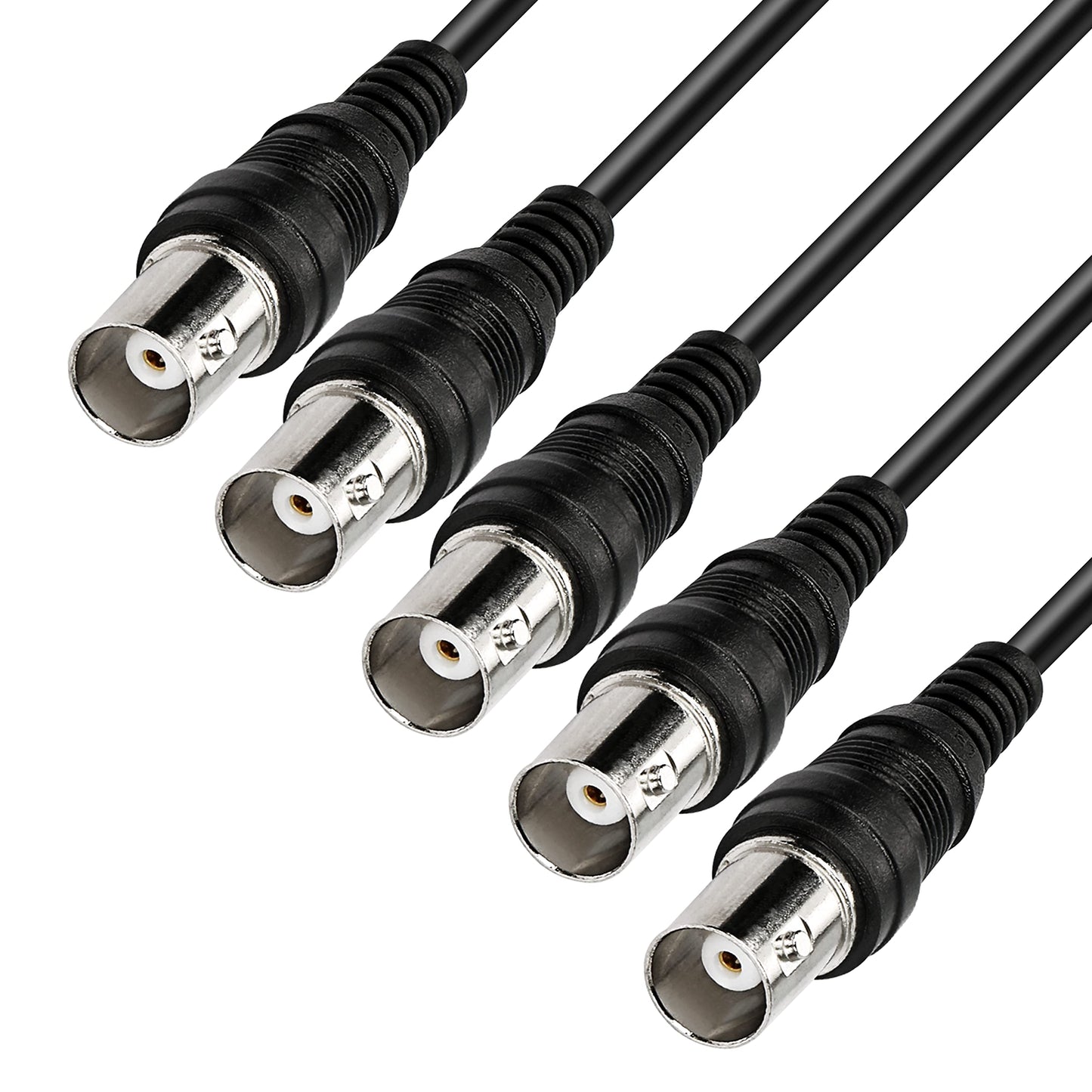 MEIRIYFA BNC Pigtail Cable Bare Wire, Female Coaxial Connector Extension Plug with Open End Wire for CCTV Camera Terminal Adapter (5pcs)