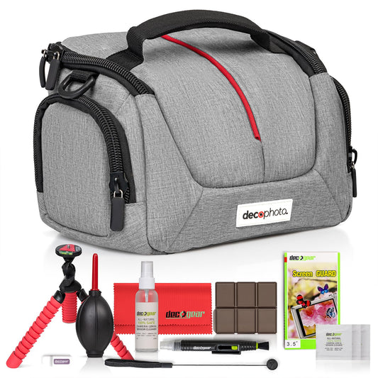 Deco Photo DSLR, Mirrorless, Compact Camera Bag - Shockproof, Quick Access, Modular Storage, Lightweight, Travel-Friendly, with Camera Cleaning Kit
