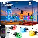 300FT RGB+IC Outdoor String Lights, Dimmable Shatterproof LED Bulbs, IP67 Waterproof DreamColor Chasing Lights, Multicolor Dynamic Lighting for Patio