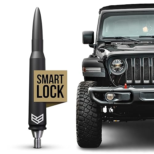 RONIN FACTORY - 50 Cal Bullet Antenna for Jeep Wrangler Gladiator Sahara Rubicon, Jeep Accessories, Replacement Radio Antenna, SmartLock (2007-2023 JK