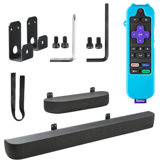 wabracket Wall Mount Bracket for Roku Streambar,Roku Smart Soundbar, Sturdy Soundbar Holder for Roku, with Silicone Remote Cover?Not for Streambar SE