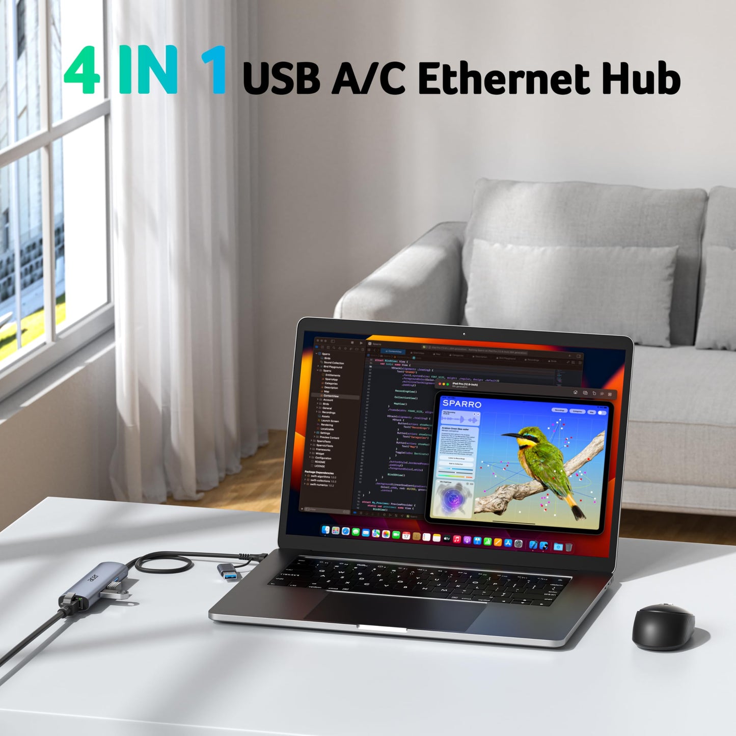 Acer USB to Ethernet Adapter, USBC Hub Ethernet 1Gbps with 3*USB 3.0