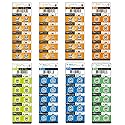 Siiboat Watch Batteries 80PCS - AG0, AG1, AG3, AG4, AG5, AG7, AG10, AG13, 1.5V Alkaline LR41 LR44 Assorted Button Coin Cell Batteries