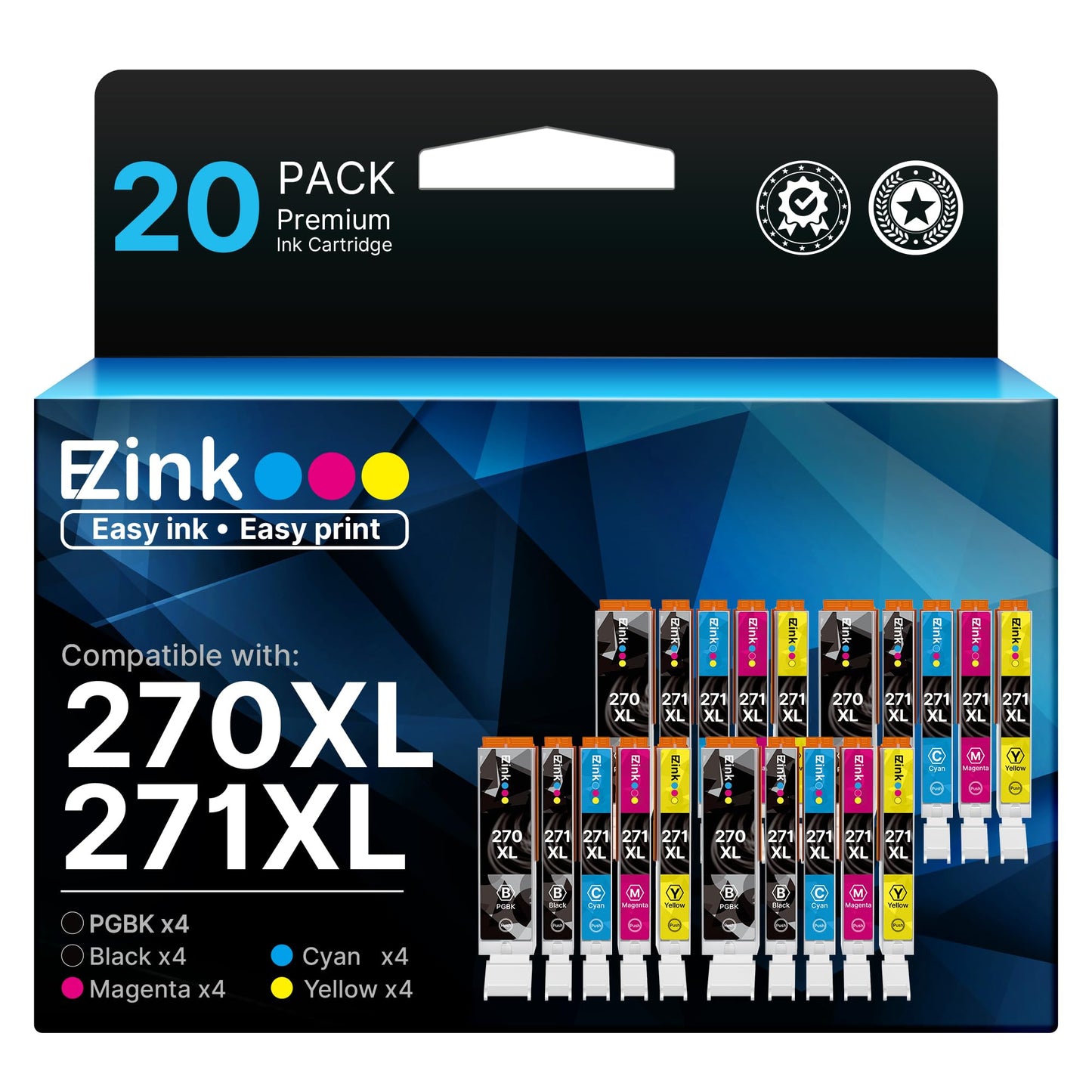 E-Z Ink Compatible for Canon PGI-270XL CLI-271XL 270XL 271XL Ink, 20 Pack