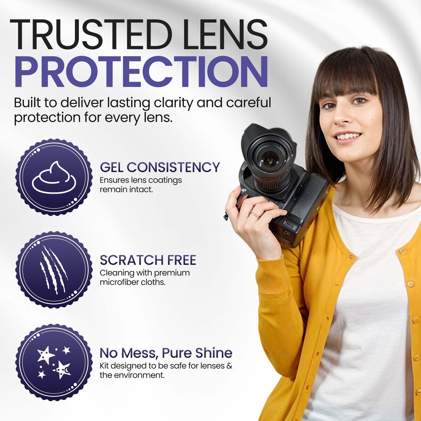ULTRAVUE’s Ultimate Camera Lens Cleaning Kit -Camera Lens Cleaner, Lens Pen, Fog Stopper, and Microfiber Cloths - Camera Cleaning Kit - Lens Blower