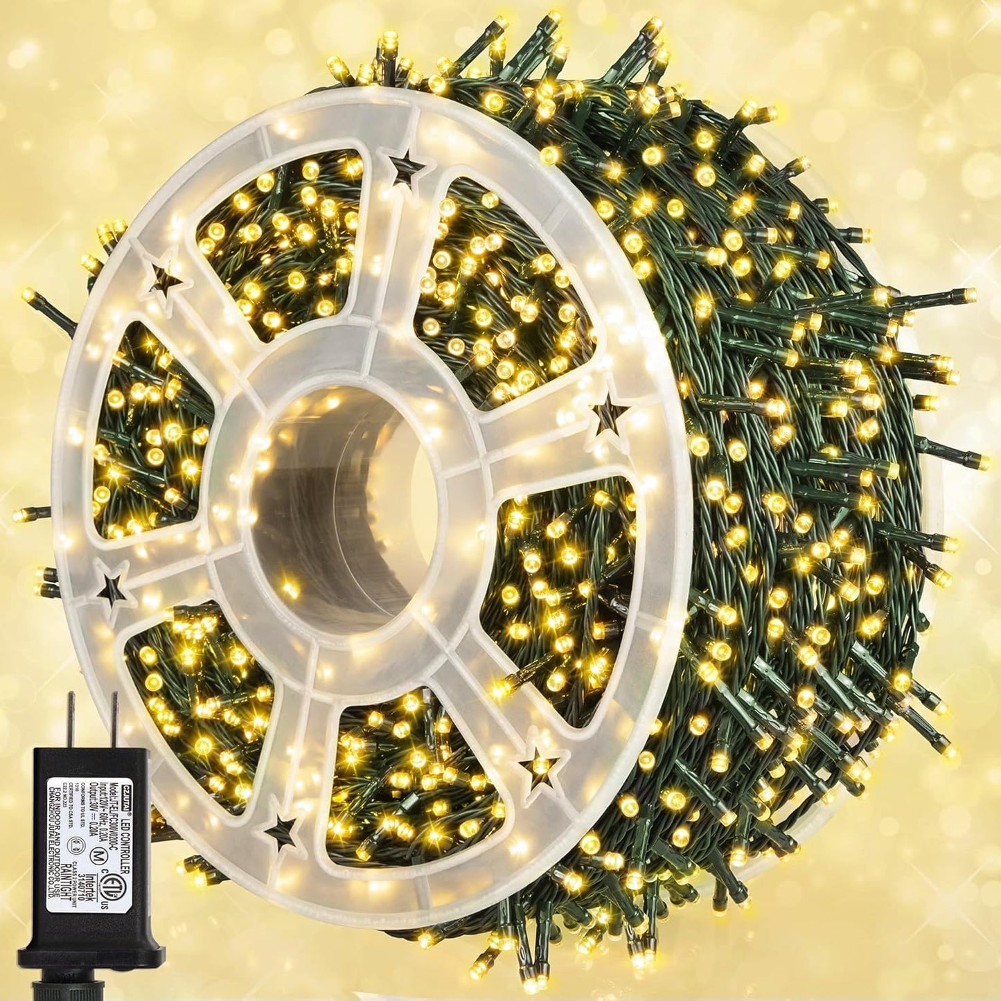 weillsnow 164Ft 500 LED Christmas Lights, Waterproof 8 Twinkle with Memory Functions Christmas Tree Lights for Indoor Outdoor Christmas Tree Garden