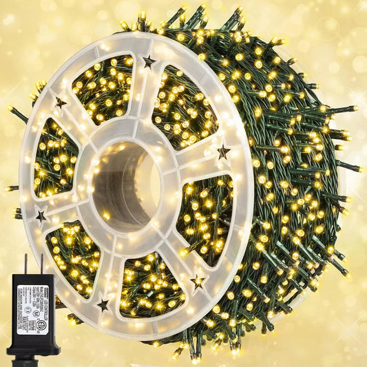 weillsnow 164Ft 500 LED Christmas Lights, Waterproof 8 Twinkle with Memory Functions Christmas Tree Lights for Indoor Outdoor Christmas Tree Garden