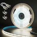 MIWISE COB LED Strip 20ft/6.1m,CRI 90+ Natural White 4000K High Lumen Super Bright Flexible DC24V LED Tape Light,for Cabinet Home Office DIY Lighting