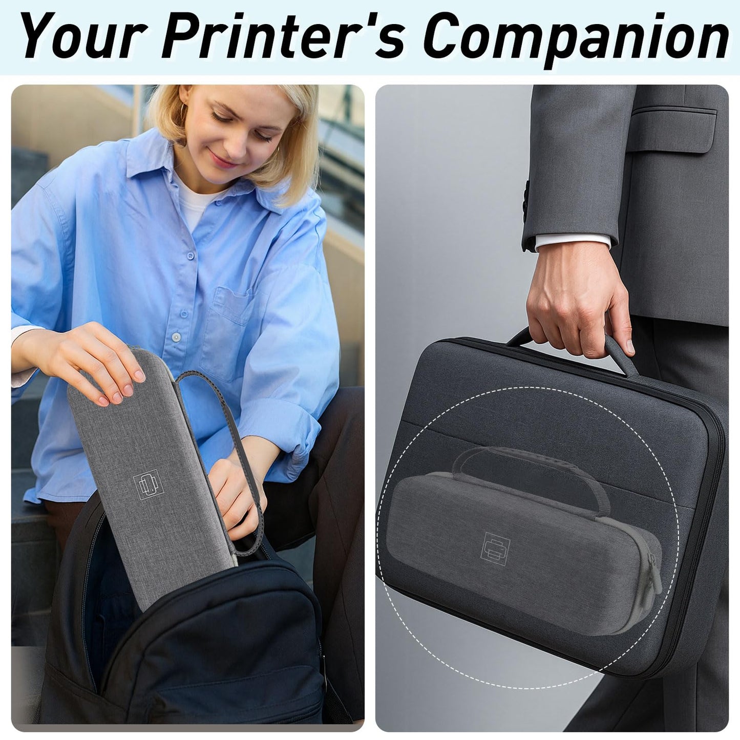Klawdsky Hard Portable Printer Case Compatible with Aixiqee Wireless Printer A80/Gutherren A81/Minzhi Portable Thermal Printer A80,Shockproof Scratch