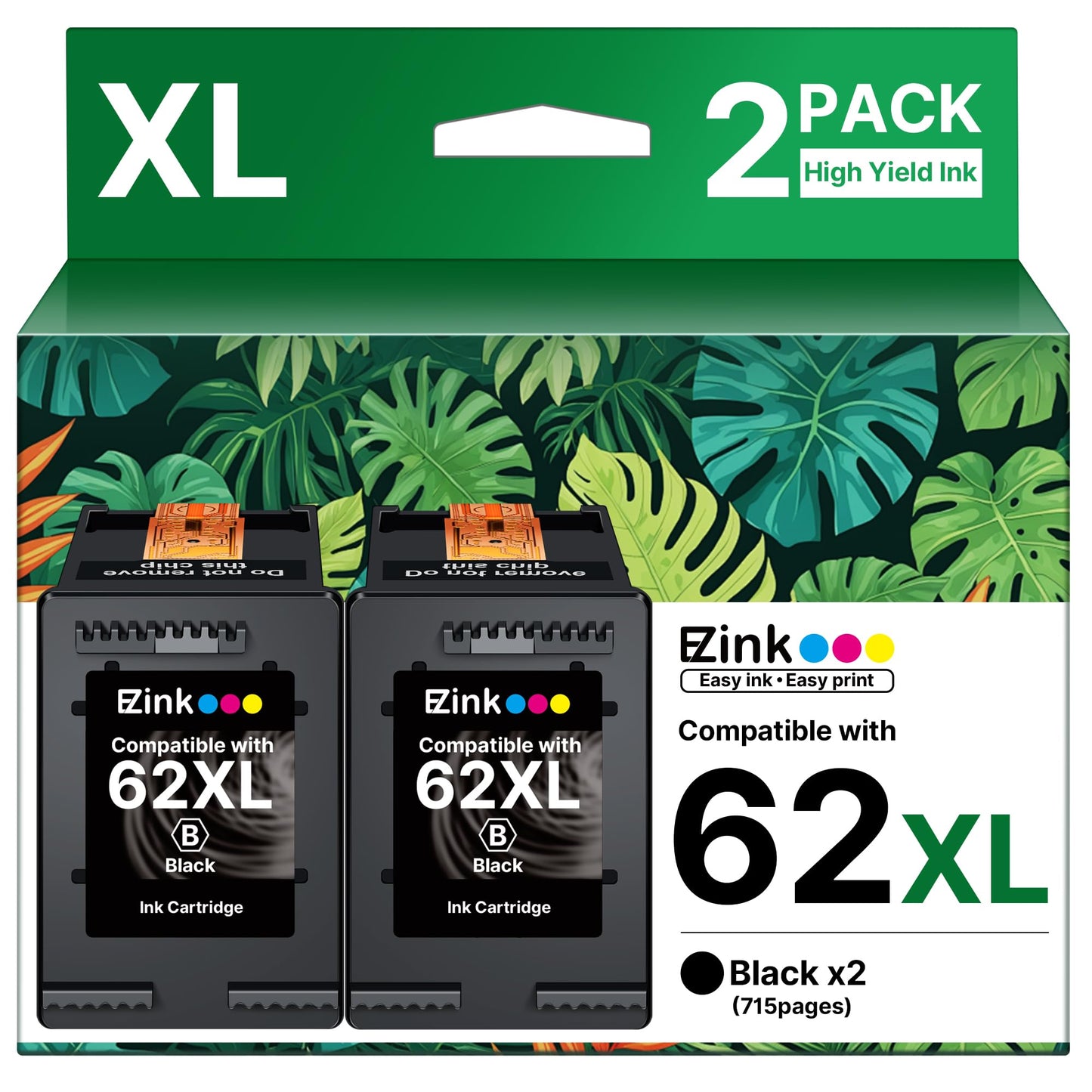 62XL 62 Ink Black Ink Cartridges for HP 62XL 62 XL for Hp 5745 5540 Printer