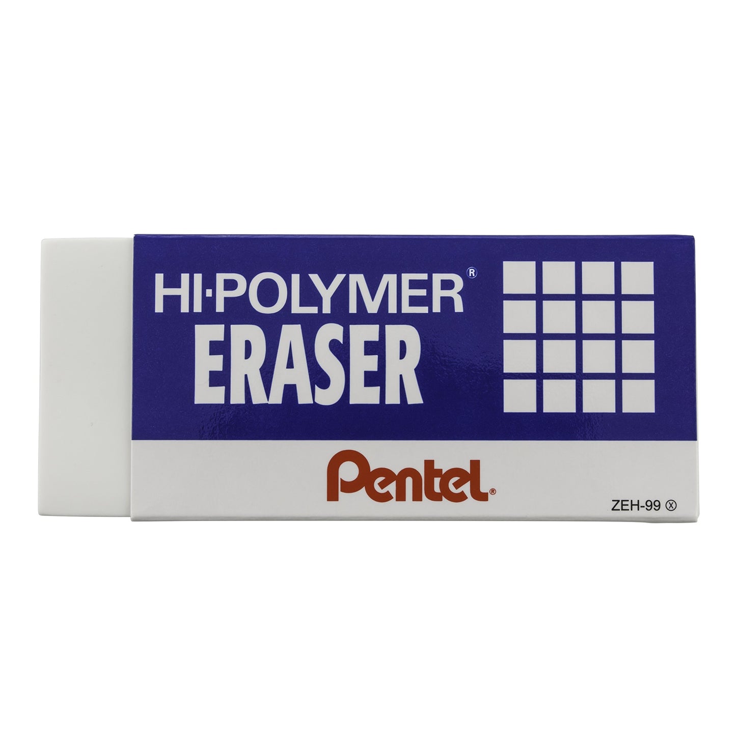 Pentel® Hi-Polymer Block Eraser, Large, White 6 pack (ZEH10BP3P2)