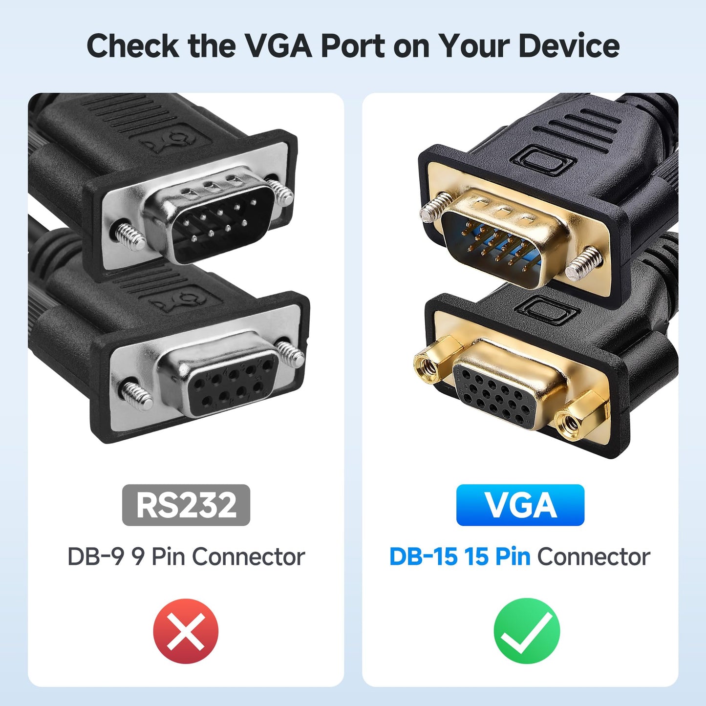 Cable Matters VGA Extension Cable (VGA Cable Male to Female) - 6 Feet, Not Dual Male Cord, Not for DB9/Serial Use