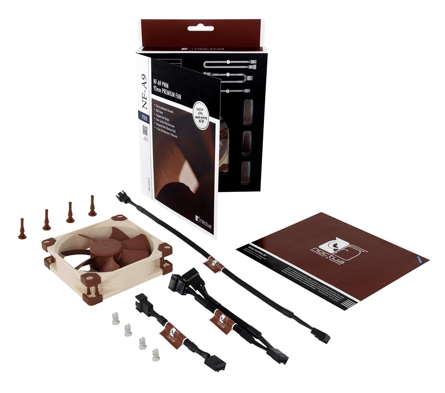 Noctua NF-A9 PWM, Premium Quiet Fan, 4-Pin (92mm, Brown)