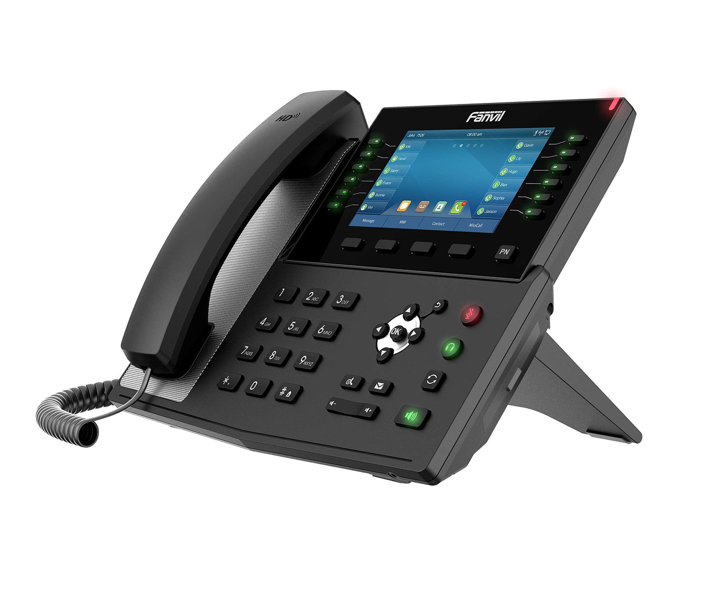 Fanvil X7C Enterprise VoIP Phone, 5-Inch Color Touch Screen, 20 SIP Lines, Dual-Port Gigabit Ethernet, Power Adapter Not Included