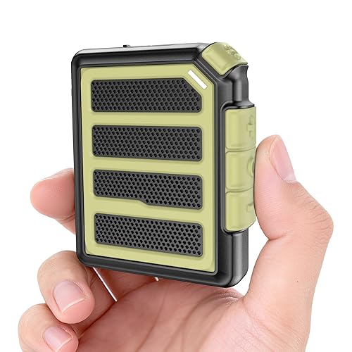 Wearable Bluetooth Speaker, 25H Working Time Clip-On Wireless Jobsite Pro Water-Resistant Portable Speaker, ENC Built-in Mic for Hands-Free