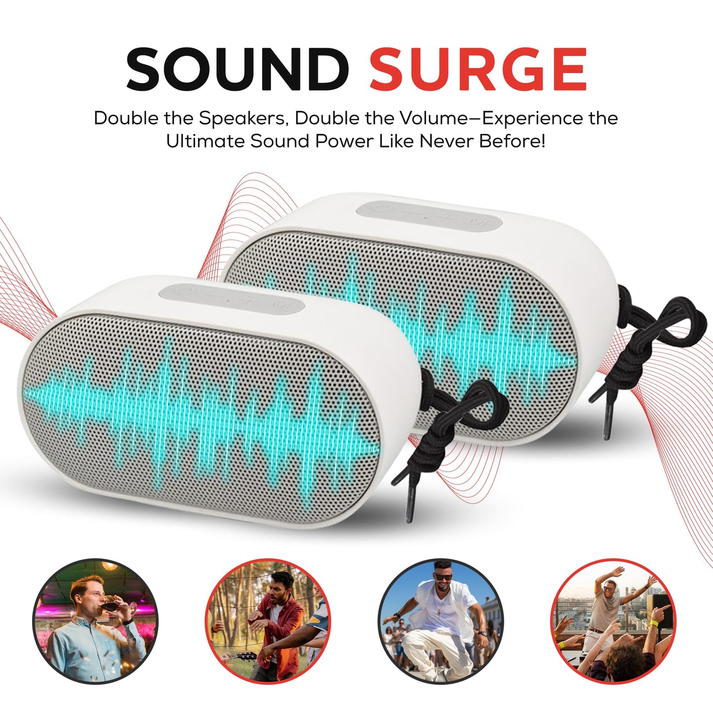 Jtek Technology Portable Bluetooth Speakers Wireless Waterproof Bluetooth Speaker with Built in Mic 24 Hours Battery Life Loud Stereo Sound Deep Bass