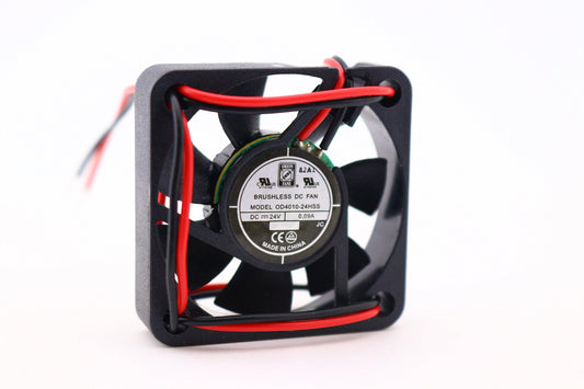 ORION FANS Case Fan OD4010-24HSS | 24VDC | 0.09A | 40x40x10mm | 6.7CFM | 25dBA | 6000 RPM | Wire Leads | Crosses with 414 (EBM/PAPST)
