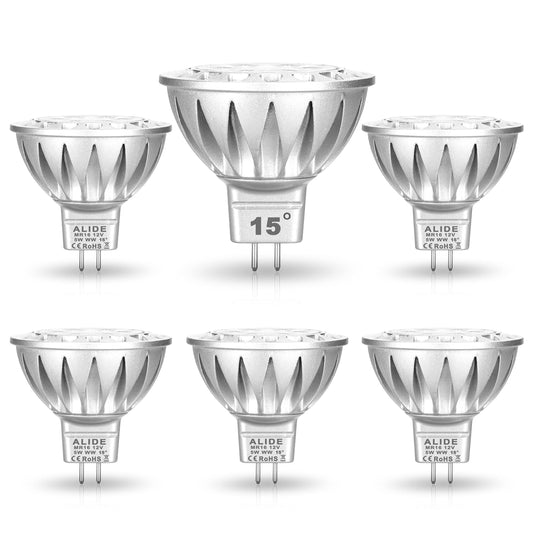 ALIDE MR16 Led Bulbs 15 Degree 15° Narrow Beam Angle 12V Low Voltage
