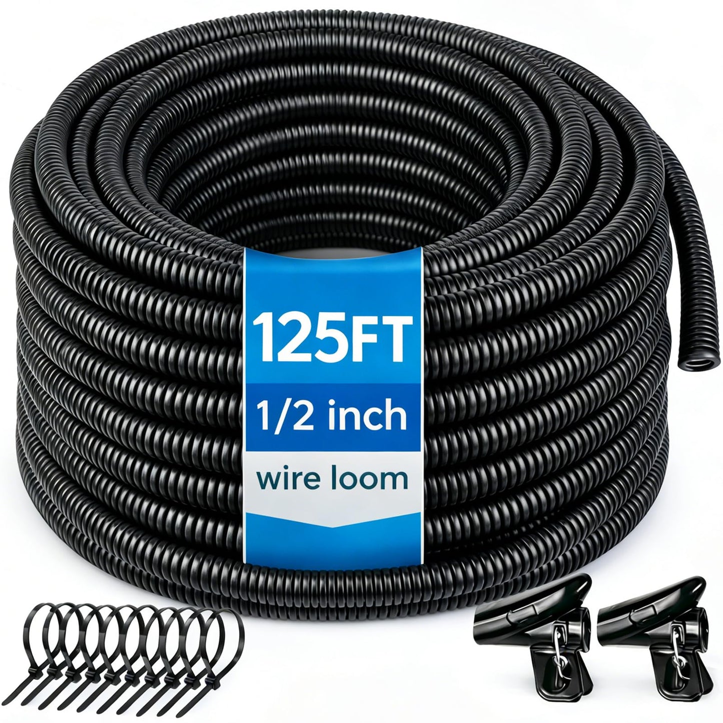 Automotive Wire Loom Flame Retardant Split Wire Loom Tubing Assortment Wiring Loom Kit Plastic Cover Electrical Covering Conduit Protective Wire Wrap