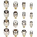 TLS.eagle SMA Connector Kit in Adapter Standard SMA/BNC/UHF/N/F Male to Female Cable Connector Converter Converter Pack of 16