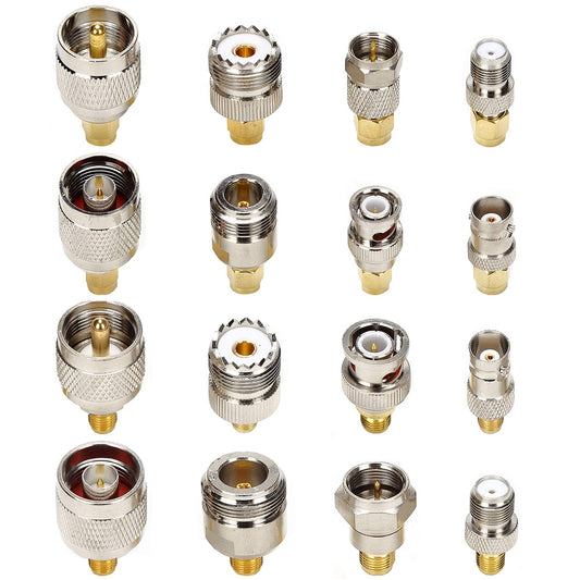 TLS.eagle SMA Connector Kit in Adapter Standard SMA/BNC/UHF/N/F Male to Female Cable Connector Converter Converter Pack of 16