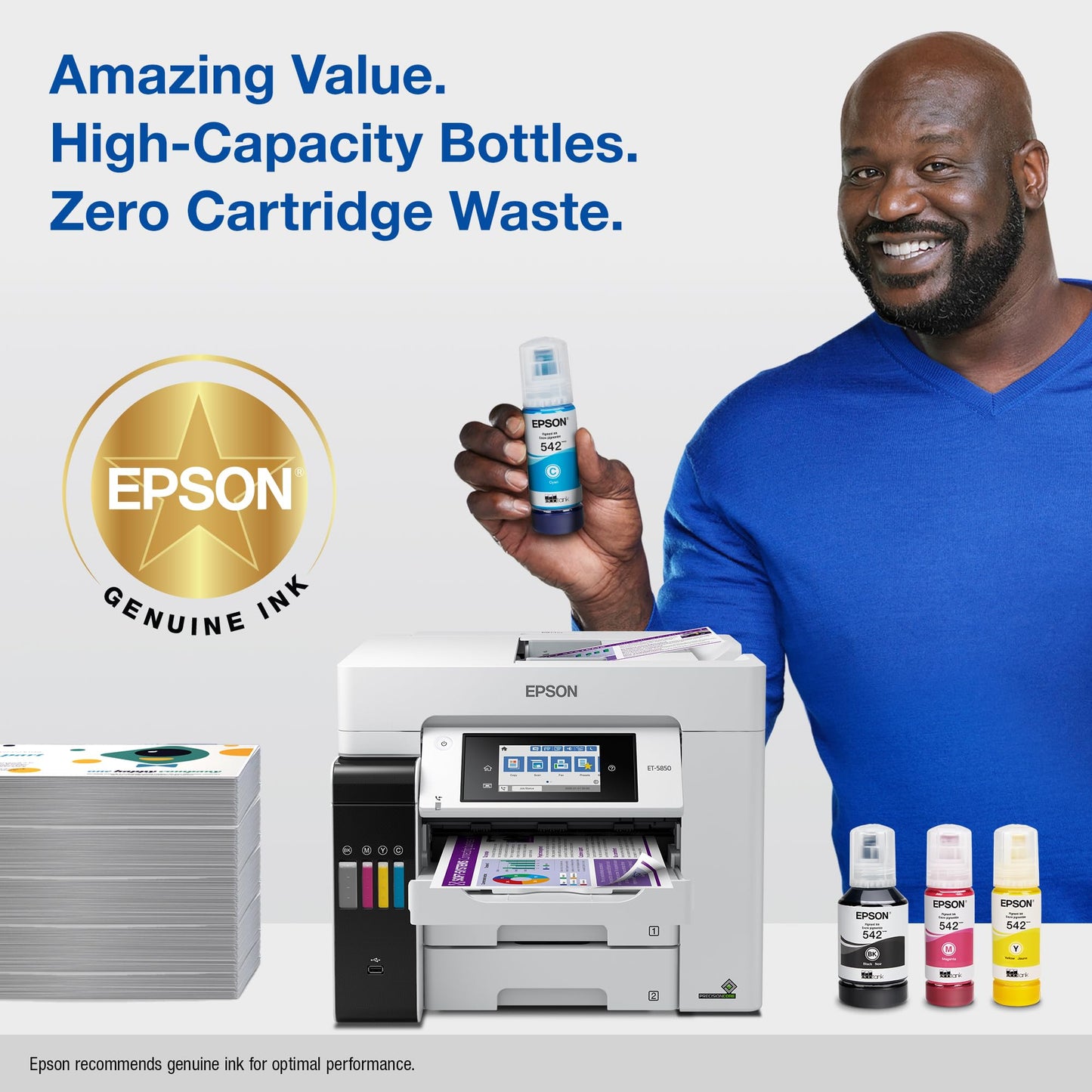 Epson 542 EcoTank Pro Ink Ultra-high Capacity Bottle Magenta (T542320-S) Works with ET-5150, 5170, 5180, 5800, 5850, 5880, 16600, 16650