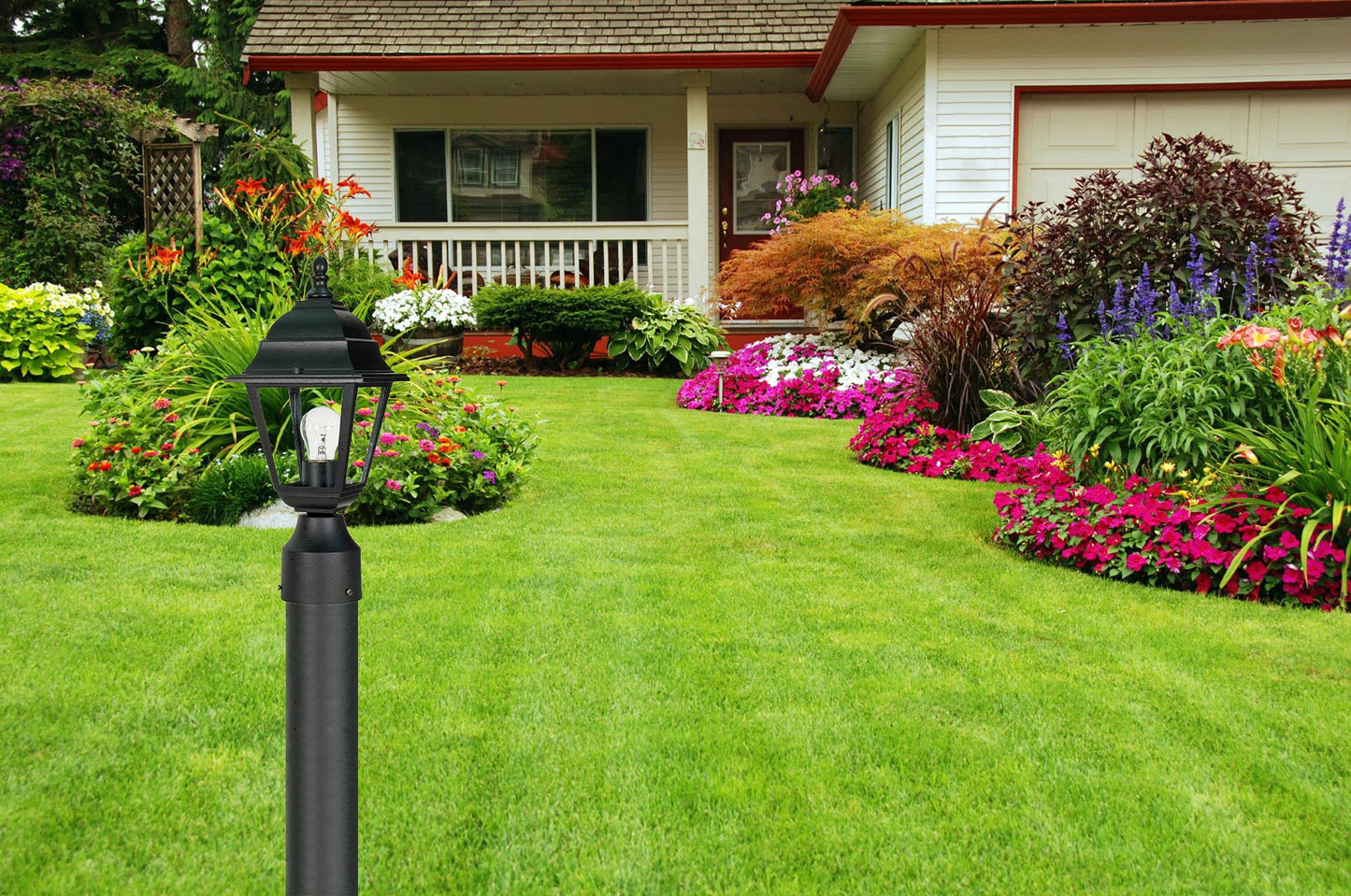 Nuvo Lighting 60/548 Outdoor Post Lantern, 14 x 6 Inches, 60 Watts/120 Volts (Black)