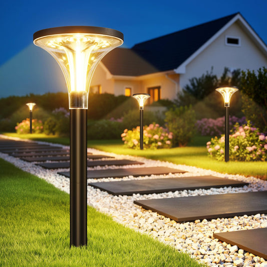 TuyLuxe Solar Pathway Lights, 200LM Bright Garden Lights Solar Powered, 29" Tall, Auto ON/Off Outdoor Lighting for Yard Walkway Driveway Landscape