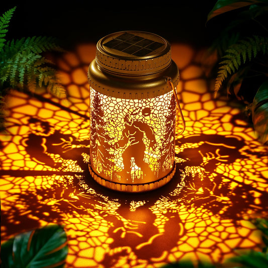 Cooo 6 Pack Valentines Day Gifts for Him Her Solar Lanterns Outdoor Waterproof Bigfoot Sasquatch Solar Pathway Lights Landscape Path for Women Mom