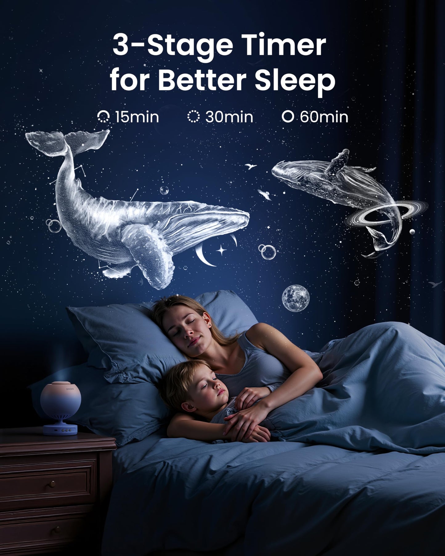 POCOCO Galaxy Star Projector with 2M-Pixel Lens & 5K Discs | Home Planetarium Projector for Relaxation, Study, and Sleep Aid | Includes 2 Films |