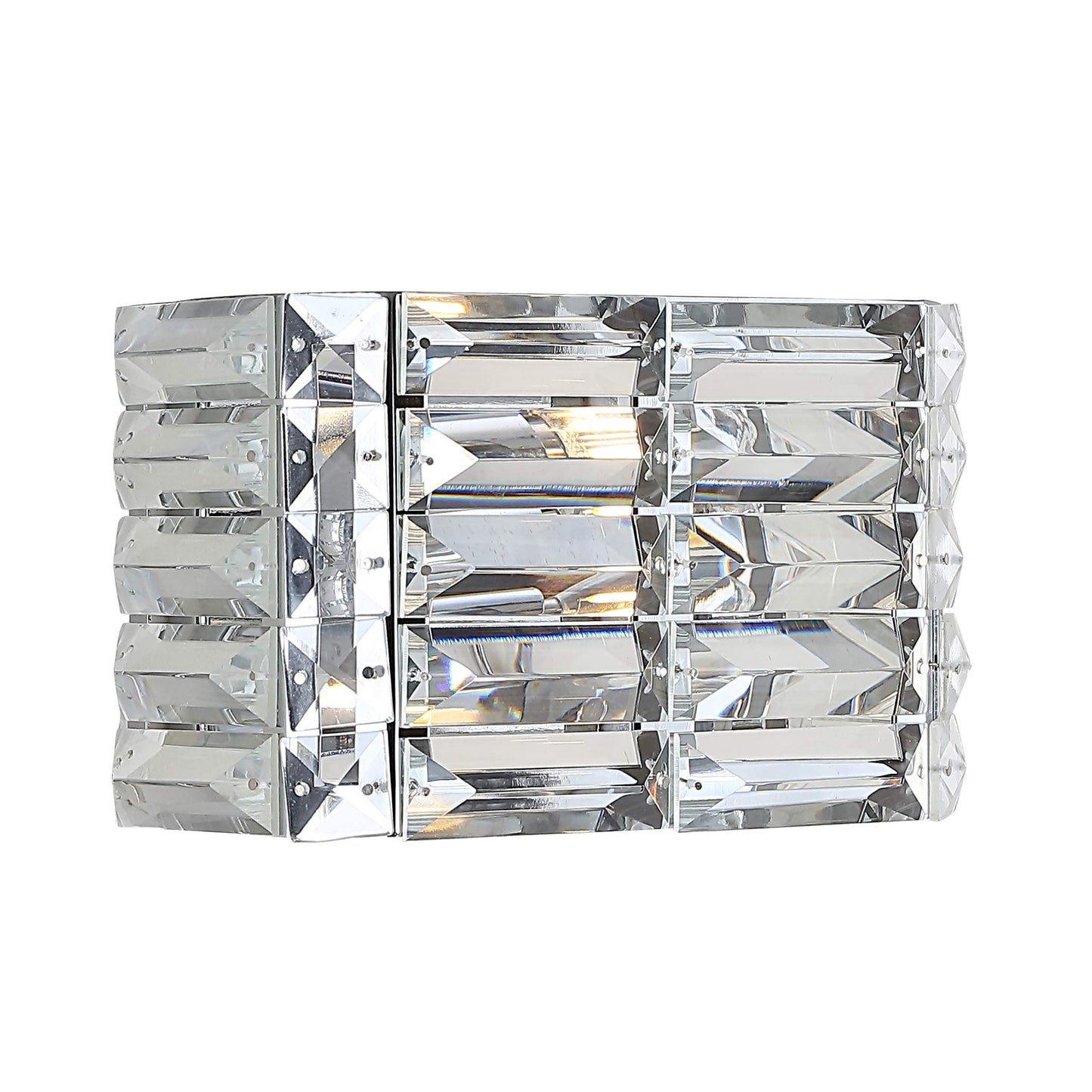 JONATHAN Y 10" Chrome Modern Crystal Vanity Light, LED Bathroom Wall Sconce, 1-Light Fixture for Mirror, Glam Lighting with Clear Crystal Shade, Art