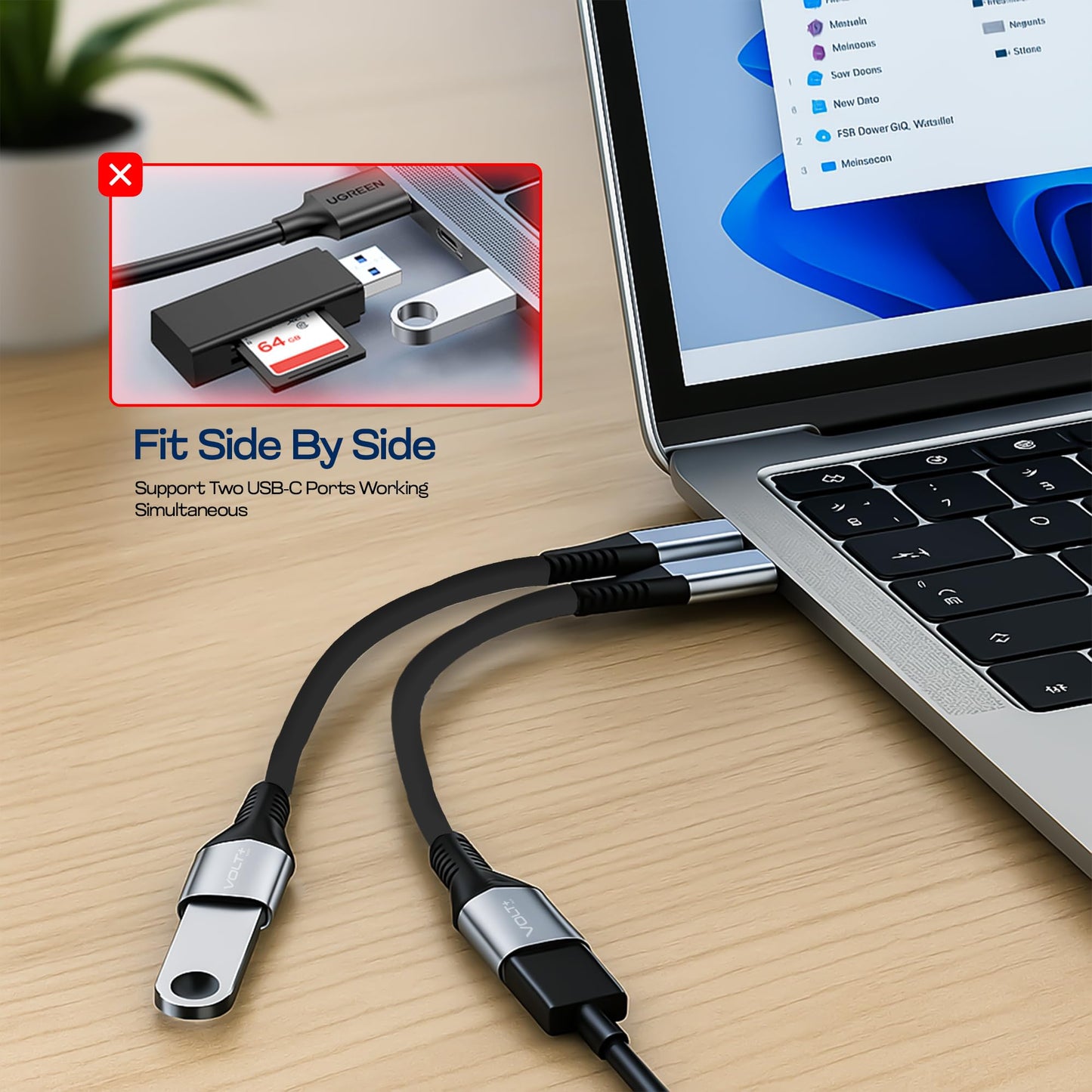 USB-C 3.1 to USB Adapter [2 Pack] 5Gbps Cable On The Go Type C Male to USB A Female Adapter Compatible with MacBook, iPhone 17/16/15 Pro…