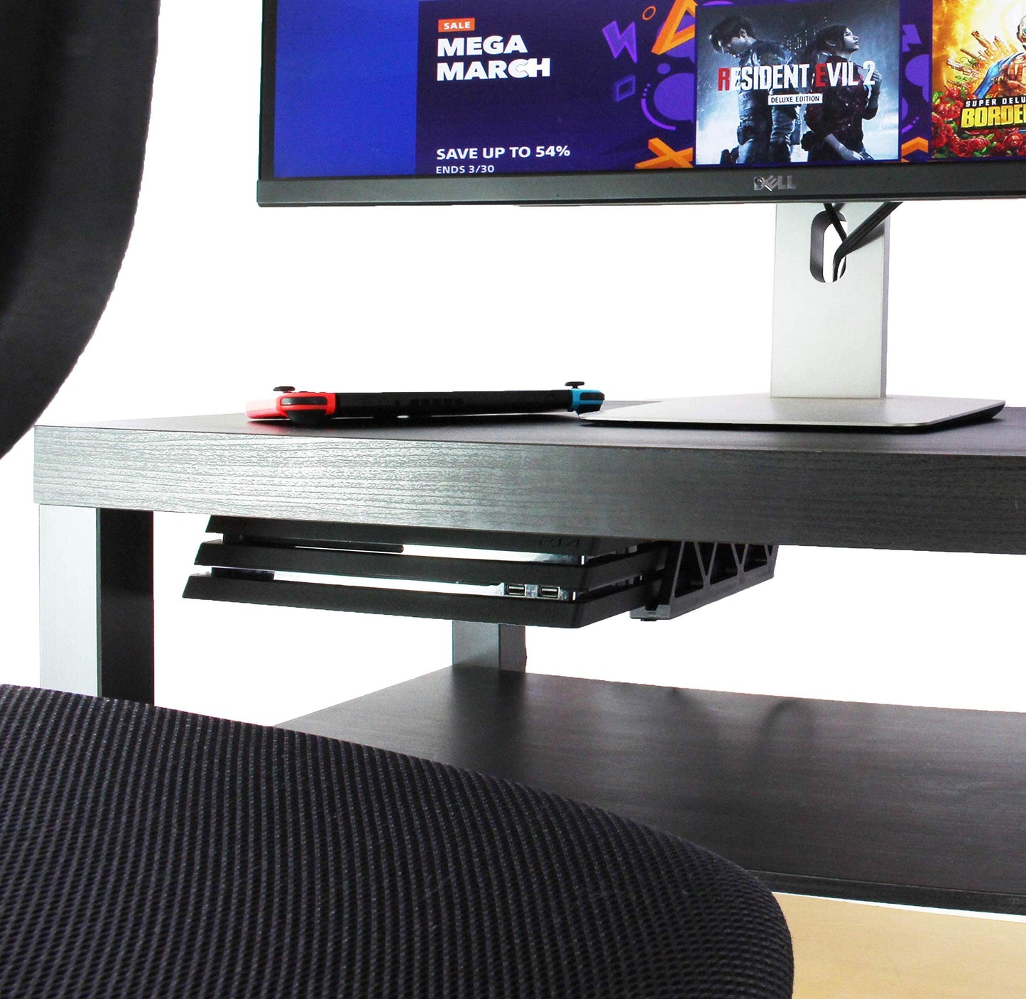 Glistco Stealth Mount - Under Desk Mount Compatible with PS4 Pro