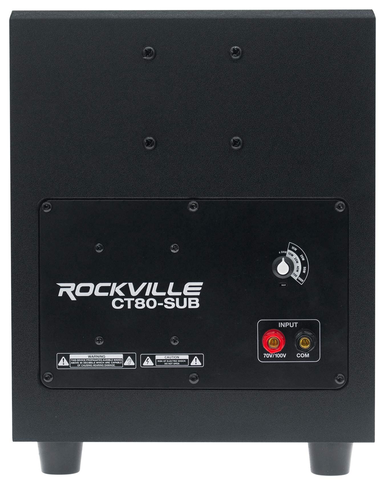 Rockville CT80 8" 70V Commercial Subwoofer, Wall-Mount Bracket, Deep Bass, Wide Frequency, Durable Build, for Restaurants and Conference Rooms