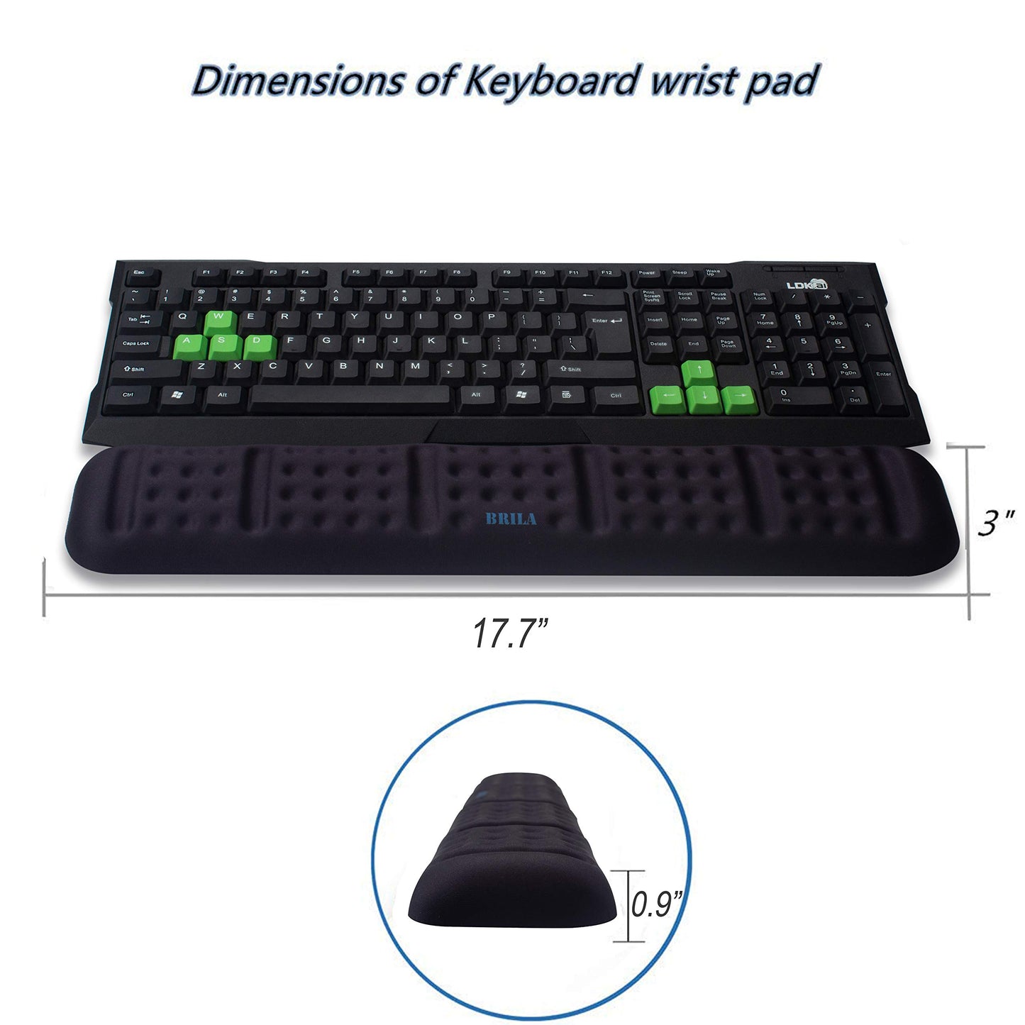 BRILA Upgraded Ergonomic Keyboard and Mouse Wrist Rest Support Cushion Pad Set - Comfy Soft Memory Foam Gel Padding & Non-Slip Palm/Hand/Wrist Pain