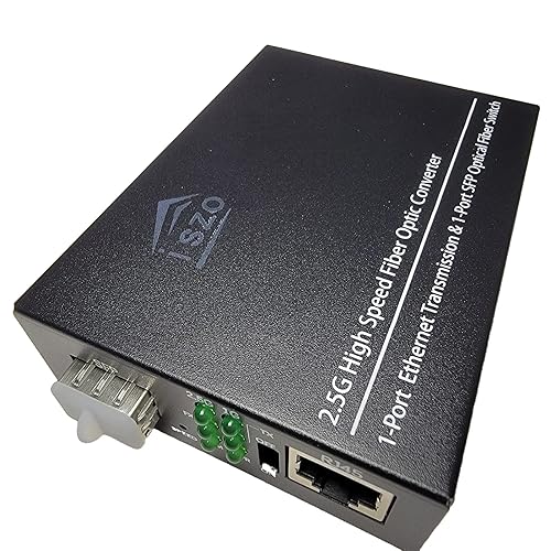 iszo 2.5G SFP Port Transceiver Media Converter,20km SM,RJ45 100M/1000M/2.5G Adaptive,Full/Half Duplex,Inside TTL Port ,Also Work 2.5G/1G GPON SFP ONU
