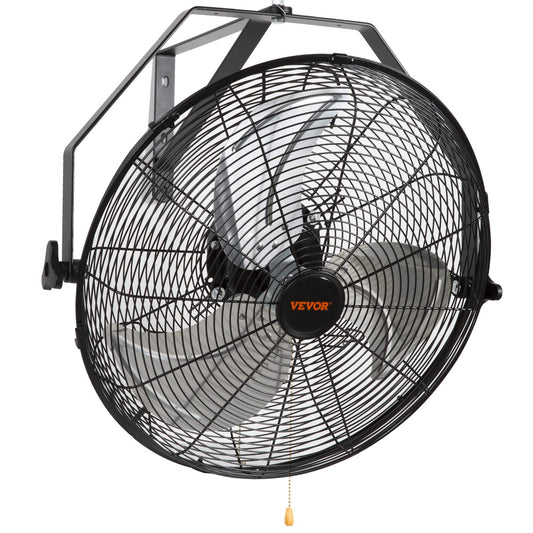 VEVOR Wall Mount Fan, 18 Inch 4150 CFM, 3-speed Wall Mounted Metal Fan