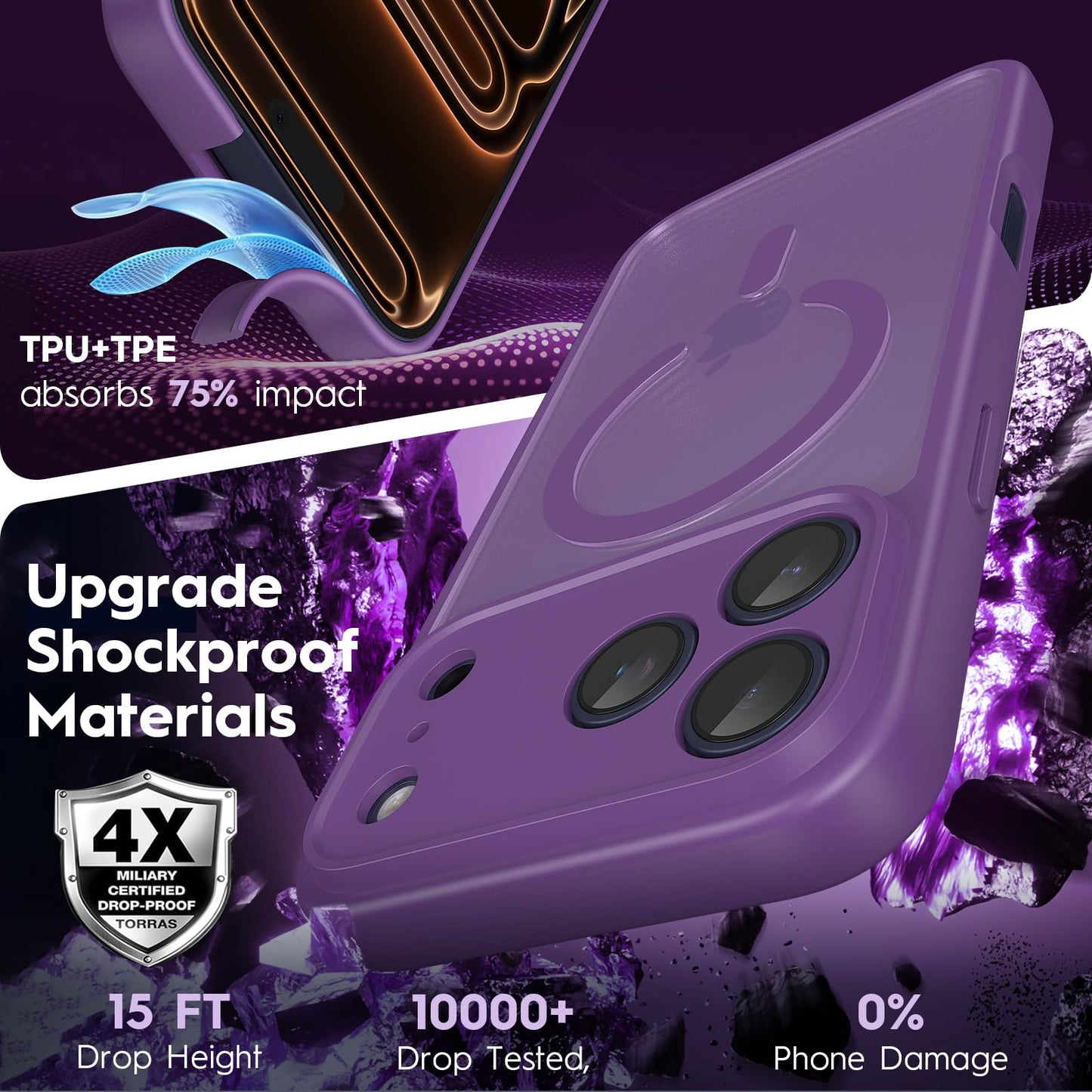 MYY Magnetic for iPhone 17 Pro Case, Upgraded [Full Camera Protection] [Compatible with Magsafe] [Translucent Matte] Military-Grade Drop Shockproof