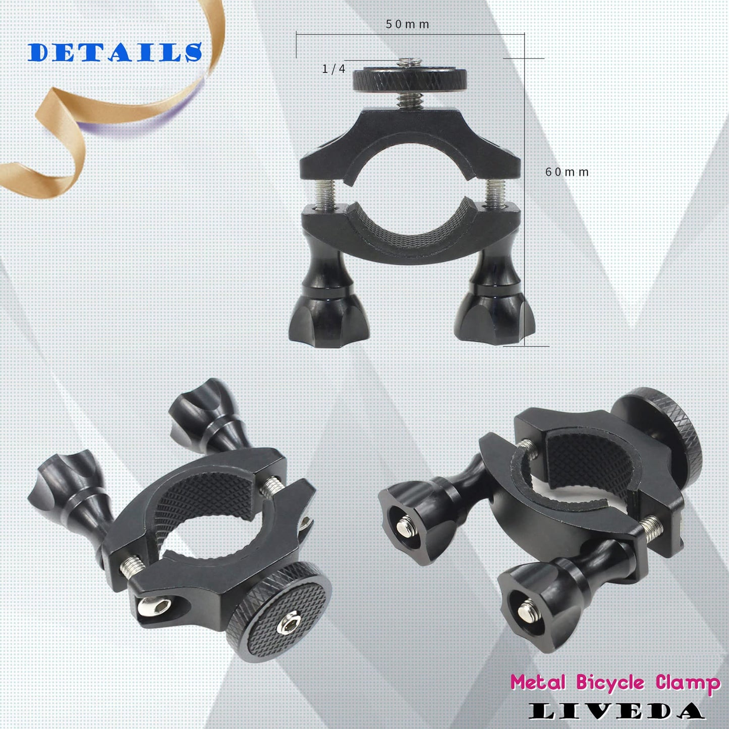 Niewalda Bike Camera Mount for Mountain Bicycle/Motorcycle Action Camera, Bike Mount Compatible with Sports Camera GoPro OSMO SJCAM DJI with 1/4 Screw