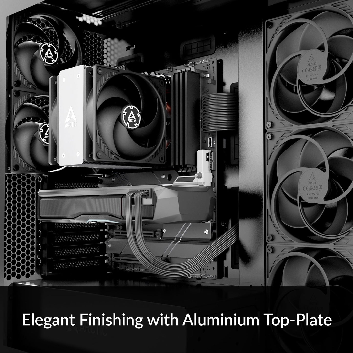ARCTIC Freezer 36 - Single-Tower CPU Cooler with Push-Pull, Two Pressure-optimised 120 mm P Fans, Fluid Dynamic Bearing, 200-1800 RPM, 4 Heatpipes